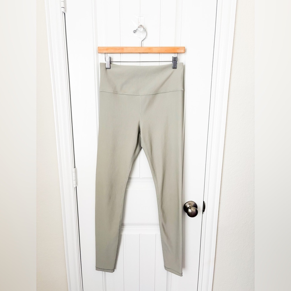 Athleta Elation Rib Tight Legging Sage Green Grey Medium Tall